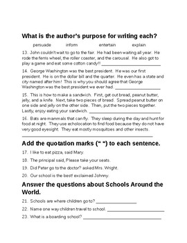 Schools Around the World Assessment by Fun and Fit in Second | TpT