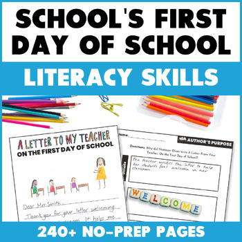 Preview of Schools First Day of School - Back to School Activities - Reading Comprehension