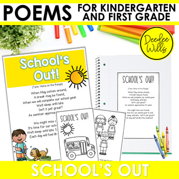 Preview of End of Year Poem for Kindergarten & 1st Grade Poetry Activities & Fluency Lesson