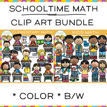 Preview of Schooltime Math Kids Clip Art Bundle