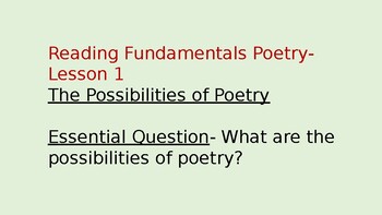 Preview of Schoolwide Reading Fundamentals Poetry Lessons 1-4 Companion