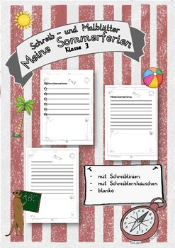 Preview of Schreib- und Malblätter Sommerferien Klasse 3