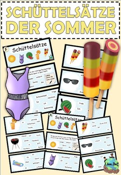 Preview of Schüttelsätze zum Thema "der Sommer" 2-fach differenziert | Deutsch | German