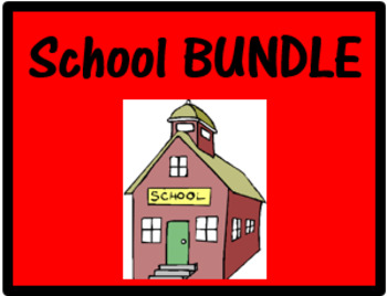 Preview of Schule School Supplies and Subjects in German Bundle