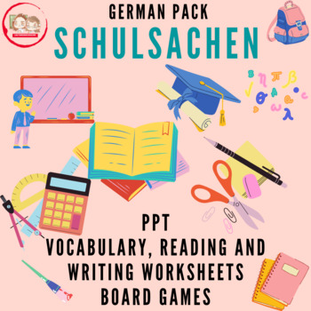 Preview of GERMAN THE SCHOOL: DIE SCHULSACHEN. Pack to learn things you have at school