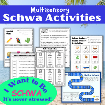 Preview of Schwa Activities & Worksheets w/ Multisensory Spelling & Reading