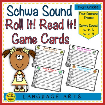 Preview of Schwa Sound Roll It Read It Words & Sentences Game Cards
