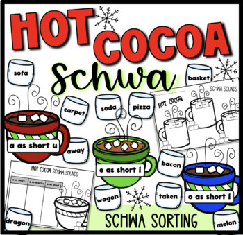 Schwa Sorting Activity and Worksheets Hot Chocolate Theme | TPT