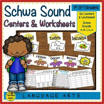 Preview of Schwa Sound Centers, Activities & Worksheets