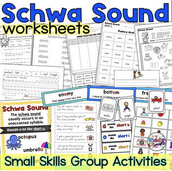 Preview of Schwa Sound Words Worksheets