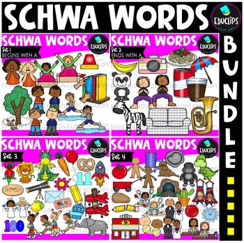 Preview of Schwa Words Clip Art Set {Educlips Clipart}