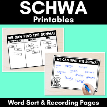 Schwa Worksheets Schwa Word Sort Activity by Mrs Learning Bee TPT