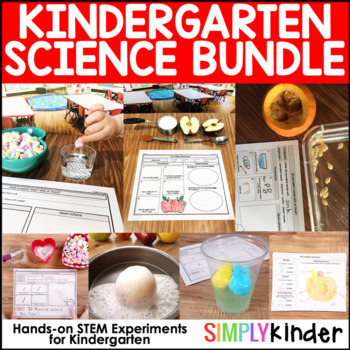 Preview of Kindergarten Science, Fall, Winter, Spring, and Summer STEM Science Experiments