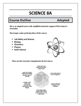 Preview of Science 8 HEAVILY ADAPTED Course Outline