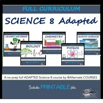 Preview of Science 8 HEAVILY ADAPTED FULL COURSE (printable)
