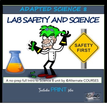 Preview of Science 8 HEAVILY ADAPTED Unit 1: SAFETY AND SCIENCE BUNDLE (printable)