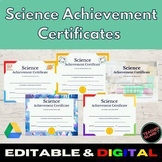 Science Achievement Certificates | Editable & Digital