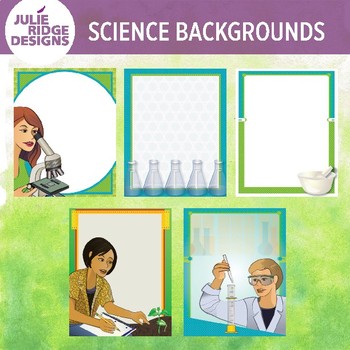 Preview of Science Clip Art Borders in Color & BW