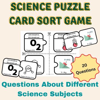 Preview of Science Activity: Jigsaw Puzzle Card Sort Game