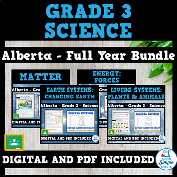 Preview of Science - Alberta Grade 3 - FULL YEAR BUNDLE -NEW 2023 CURRICULUM