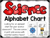 Science Alphabet Chart Cards - In Cursive and Print