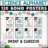 Boho Print and Cursive Science Alphabet Posters | Word Wal