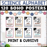 Boho Print and Cursive Science Alphabet Posters | Word Wal