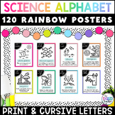 Print and Cursive Science Alphabet Posters | Rainbow Word 