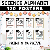 Print and Cursive Science Alphabet Posters | Science Word 