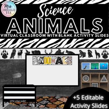 Preview of Science Animals Themed Virtual Classroom Template for Bitmoji™ & Google Slides™