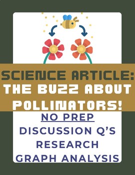 Preview of Science Article: The Buzz About Pollinators! | Sub Plan | No Prep | Graphing |