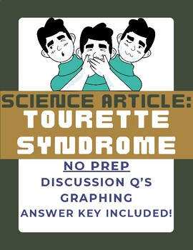 Preview of Science Article: Tourette Syndrome | Sub Plan | No Prep | Health | Brain |