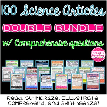 Preview of Science Articles: 20 Pack DOUBLE Bundle Deal!  Paired Text Comprehension
