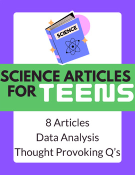 Preview of Science Articles for Teens | No Prep | Sub Plan | Data Analysis | Gen-Z & Alpha