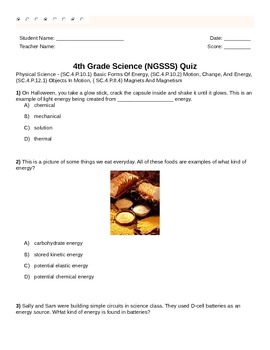 Preview of Science Assessmnet-Energy-Motion-Magnets and Magnetism-Physical Science