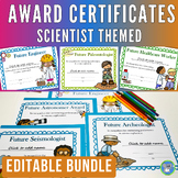 End Of Year Award Certificate Template Bundle | Science Th