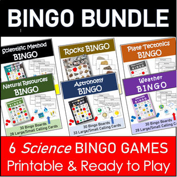 Preview of Science BINGO BUNDLE | 6 Earth Science Bingo Games