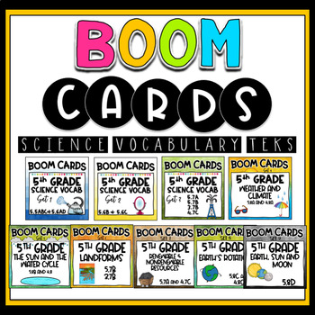Preview of Science BOOM Cards | Digital Learning | Vocabulary Review | 5th Grade TEKS