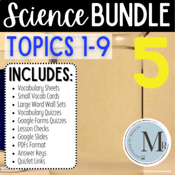 Preview of 5th Grade Science BUNDLE Topics 1 - 9