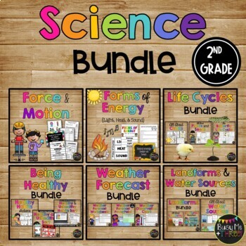 Preview of Science BUNDLE for 2nd Grade | Forms of Energy | Force and Motion | Life Cycles