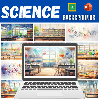 Preview of Science Backgrounds for Google Slide and PowerPoint 16x9 Slides - Watercolor - C