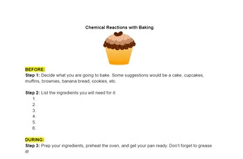 Preview of Science Baking Lab Particle Motion work sheet
