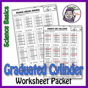 Preview of Science Measurement: Practice with Graduated Cylinder Worksheet Packet