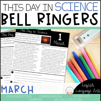 Preview of Science Bell Ringer and Warmups | March Morning Work | Daily Language