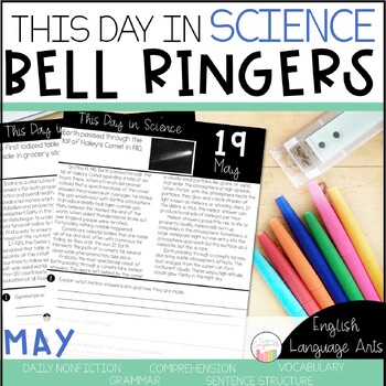 Preview of Science Bell Ringer and Warmups |  May Morning Work | Daily Language