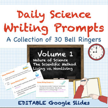 Preview of Science Bell Ringers Vol. 1 (Editable Google Slides) | Google Classroom