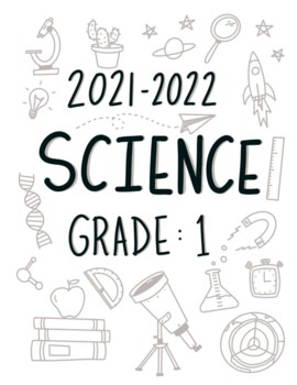 Preview of Science Binder Cover First Grade