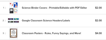 Preview of Science Binder Covers, Google Classroom Headers and Classroom Poster Bundle!