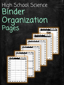 Preview of Science Binder Organization Template Pages