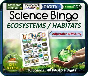 Preview of Science Bingo: Ecosystems and Habitats Grades 4-7